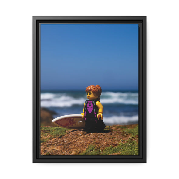 Surfer Girl - Framed Canvas