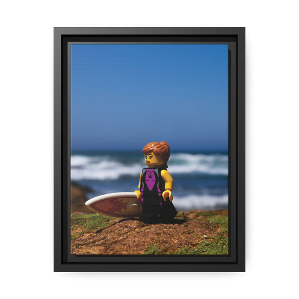 Surfer Girl - Framed Canvas